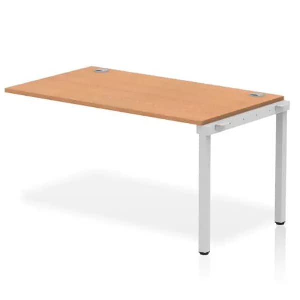 Impulse Bench Impulse Bench Single Row Ext Kit 1400 Silver Frame Office Bench Desk Oak IMBSXT14OAKS