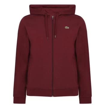 Lacoste Logo Zip Hoodie - Red