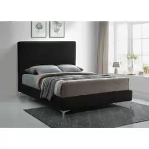 Glinis Bed King Plush Velvet Black
