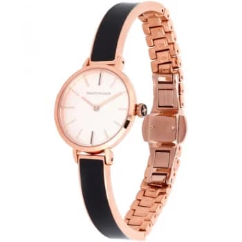 Agama Black & Rose Gold Plain Bangle Watch