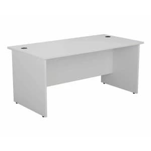 TC Office Rectangular Desk with Panel End Legs 1600 x 800mm, White