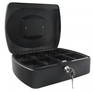 Q Connect 12" Cash Box - Black