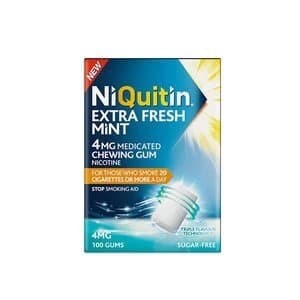 NiQuitin Extra Fresh Mint 4mg Medicated Chewing Gum 100 Gums