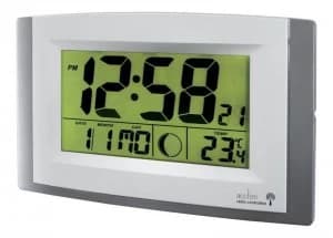 Acctim Stratus Radio Control LCD wall Clock Silver 74057SL