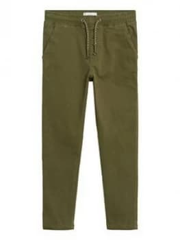 Mango Boys Elasticated Waist Trousers - Khaki