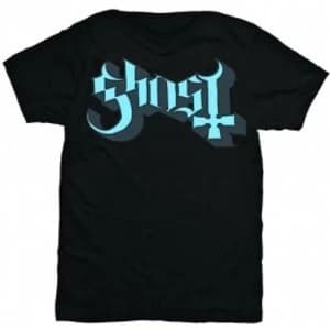 Ghost Blue Grey Keyline Logo Mens T Shirt: Large