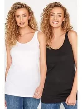 Long Tall Sally Vest (2 Pack) - Black/White, Size 14, Women