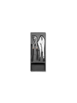Beta Tools T153 2pc Slip Joint & Self-Locking Plier Set Hard Tray for Roller Cab