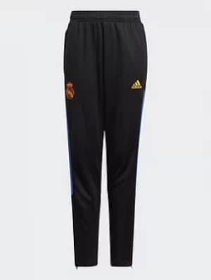 adidas Real Madrid Tiro Training Tracksuit Bottoms, Black, Size 11-12 Years