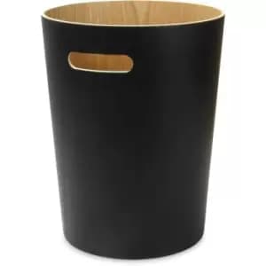 Wooden Waste Paper Bin Black M&W - Black