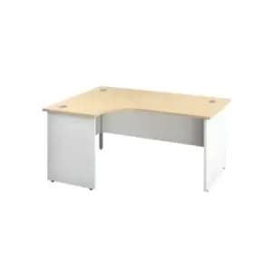 Jemini Switch Radial Left Hand Desk 1600x1200x730mm Maple/White KF805403