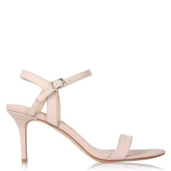 Linea Strap Mid Heeled Sandals - Nude Nubuck