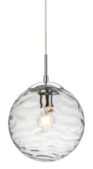 Mercury Globe Pendant Light Chrome with Clear Glass