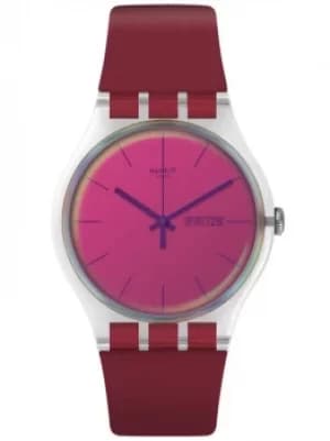 Swatch Unisex Polared Red Strap Watch SUOK717
