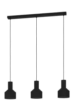 Casibare Black Steel 3-light Pendant Light
