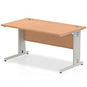 Impulse Cable Managed 1400 Rectangle Desk Oak