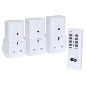 Maplin ORB RF Remote Controlled Mains Plug Sockets Set 3 Pack - White
