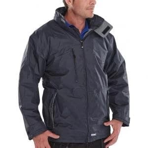 B-Dri Weatherproof Mercury Jacket with Zip Away Hood 3XL Navy Blue Ref