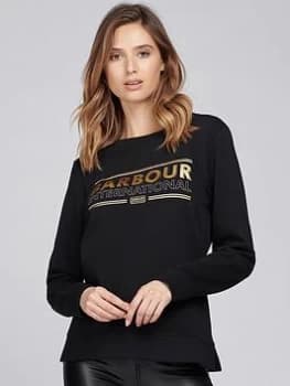 Barbour International Picton Foil Logo Sweat - Black, Size 8, Women