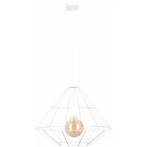 Netlighting Kira Wire Frame Pendant Ceiling Light White, 52cm, 1x E27