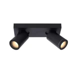 Taylor Modern Twin Ceiling Spotlight Bathroom - LED Dim to warm - GU10 - 2x5W 2200K/3000K - IP44 - Black