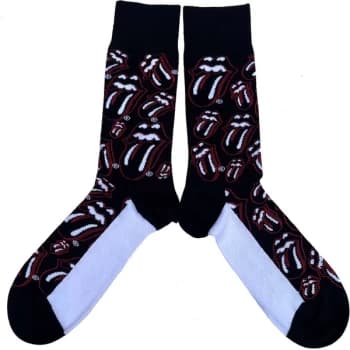The Rolling Stones - Outline Tongues Unisex UK Size 7 - 11 Ankle Socks - Black