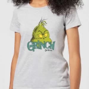 The Grinch Face Womens Christmas T-Shirt - Grey - 3XL