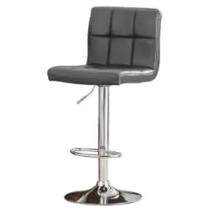 Subic Bar Stool PU Chrome & Grey (2's)