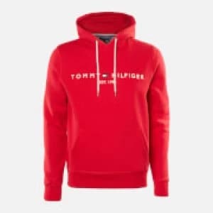 Tommy Hilfiger Mens Logo Hoody - Primary Red - L