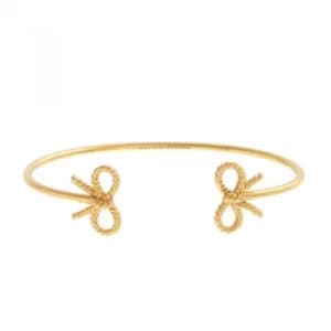 Vintage Bow Open Ended Gold Bangle