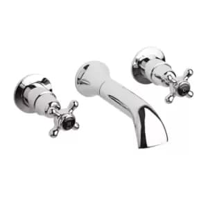 Hudson Reed Black Topaz With Crosshead & Domed Collar Bath Spout - Chrome / Black