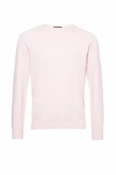 Mens French Connection Stretch Cotton Crew Neck Jumper Pink