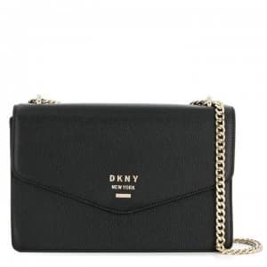 DKNY Whitney Flap Over Shoulder Bag - Black/Gold BGD