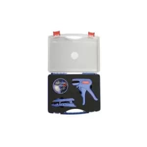 WEICON Crimp Set Pro Tool Case with 2 Stripping Tools & Wire end ferrules, Blue/Red