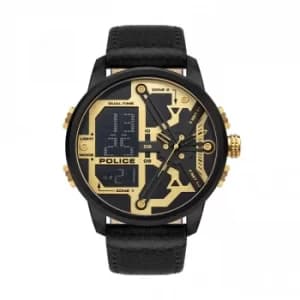 Police Marsden Watch with Black Leather Strap