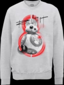 Star Wars The Last Jedi BB8 Roll With IT Grey Sweatshirt - L - Grey