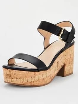 Office Mimi Cork Barely There Sandal - Black