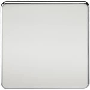 KnightsBridge Screwless 1G Blanking Plate Polished Chrome