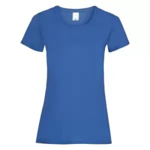 Womens/Ladies Value Fitted Short Sleeve Casual T-Shirt (Large) (Cobalt)