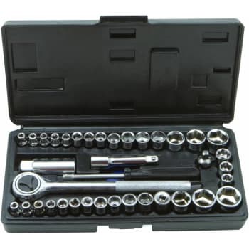 36109 40pc 1/4' & 3/8' Dr Socket Set - Rolson