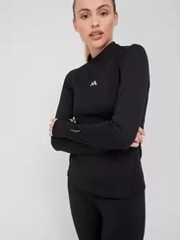 adidas Tech-Fit Warm Long Sleeve Top - Black, Size 2XL, Women