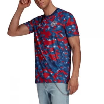adidas Bayern Munich Pre Match Shirt 2021 2022 Mens - Navy/Red