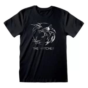 The Witcher T-Shirt Silver Ink Logo Size M