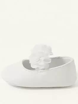 Monsoon Baby Girls Shimmer Corsage Bootie - Ivory, Ivory, Size 3-6 Months