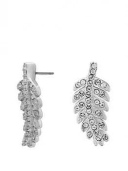 Simply Silver Sterling Silver 925 Swarovski Feather Stud Earrings