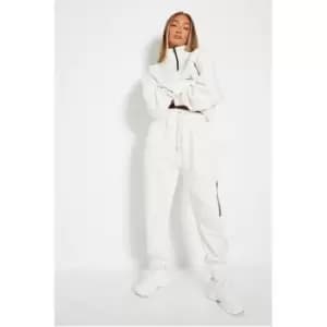 I Saw It First Zip Detail Oversized Joggers - White