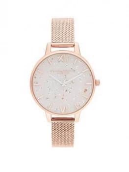 Olivia Burton Rose Gold Boucl Mesh Watch
