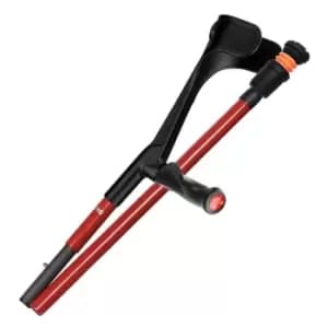Carbon Fibre Folding Crutch Comfort Grip - Red - Single Left