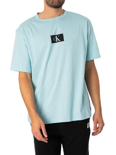 Calvin Klein Box Logo Lounge T-Shirt Aquatic S