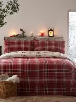Dreams & Drapes Derwent Check Duvet Cover Set - Red